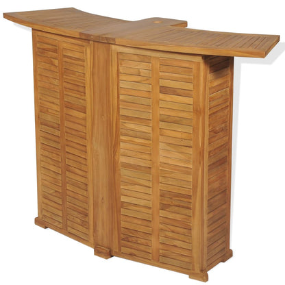 Outdoor Bar Set | Brown | Solid Teak Wood | Medium | Foldable