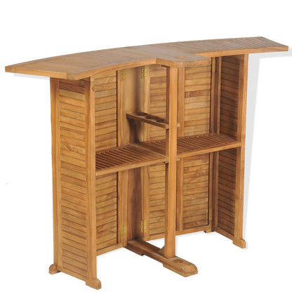 Outdoor Bar Set | Brown | Solid Teak Wood | Medium | Foldable