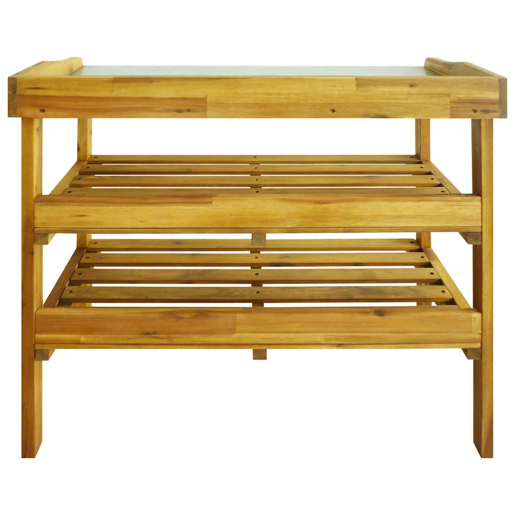 43795 vidaXL Potting Bench with 2 Shelves Solid Acacia Wood and Zinc