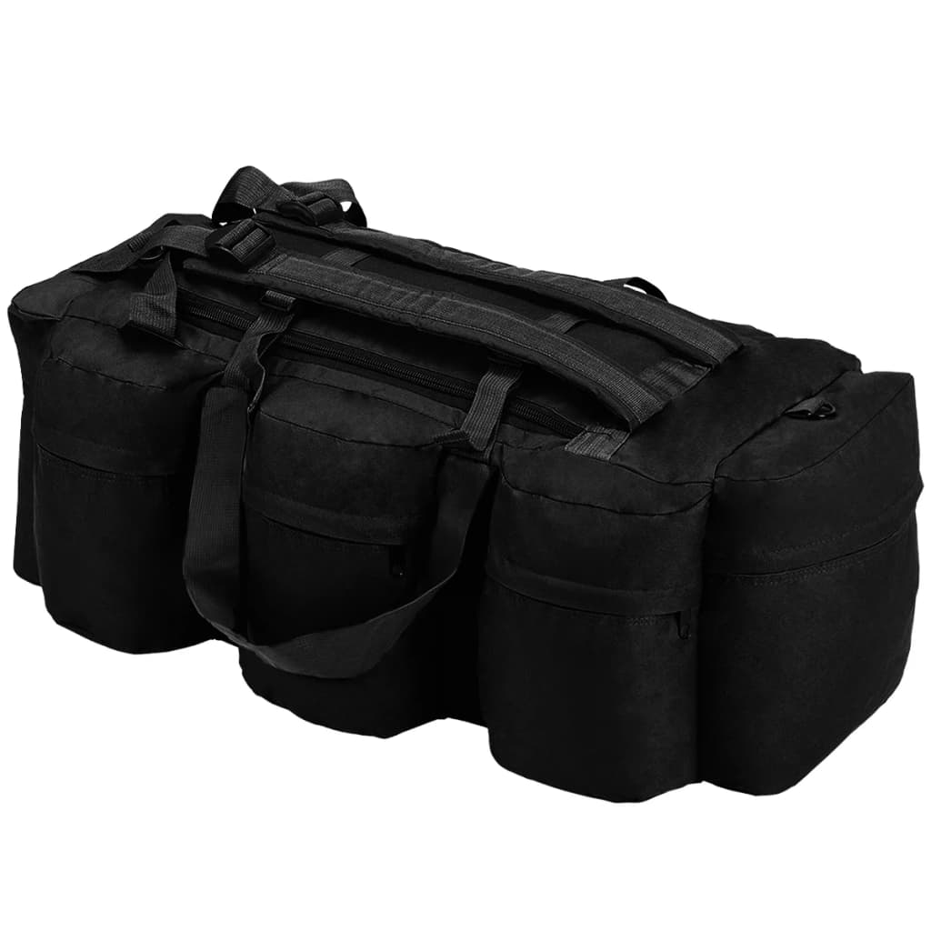 3-in-1 Army-Style Duffel Bag 45 L Black