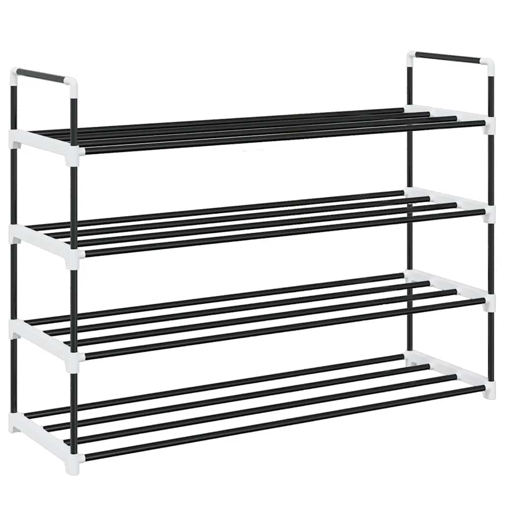 Shoe Rack | Black | Metal and Plastic | Medium | Shoe Rack | Rectangular