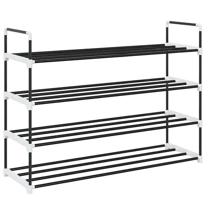 Shoe Rack | Black | Metal and Plastic | Medium | Shoe Rack | Rectangular