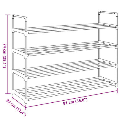 Shoe Rack | Black | Metal and Plastic | Medium | Shoe Rack | Rectangular
