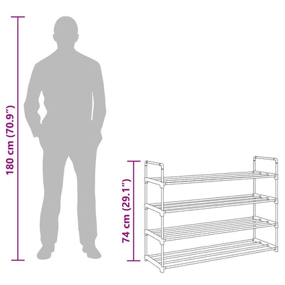 Shoe Rack | Black | Metal and Plastic | Medium | Shoe Rack | Rectangular