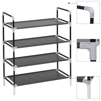 Shoe Rack | Black | Metal | Standard | Shoe Rack | Rectangular