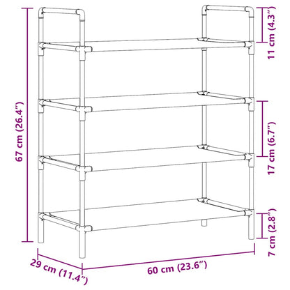 Shoe Rack | Black | Metal | Standard | Shoe Rack | Rectangular