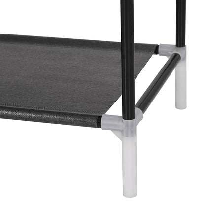 Shoe Rack with 10 Shelves Metal and Non-woven Fabric Black