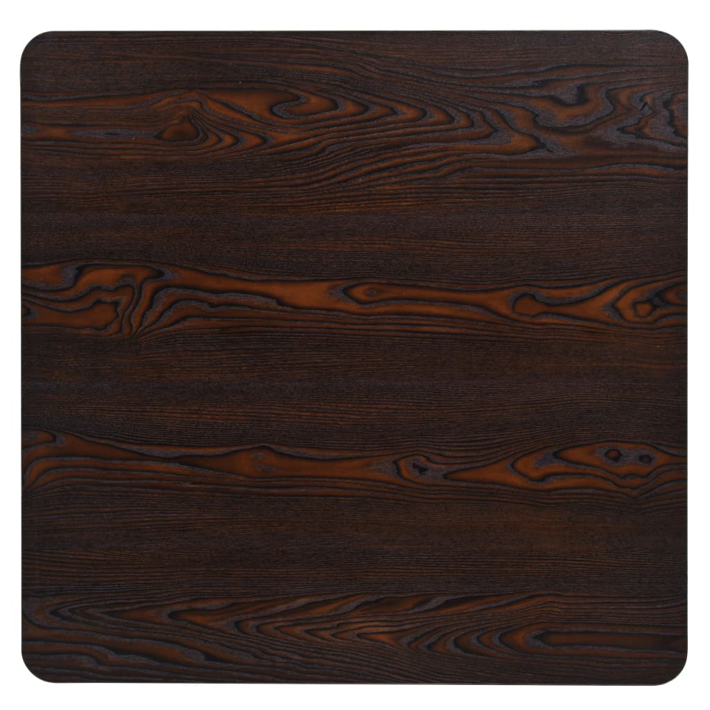 Bistro Table MDF and Steel Square 80x80x75 cm Dark Ash