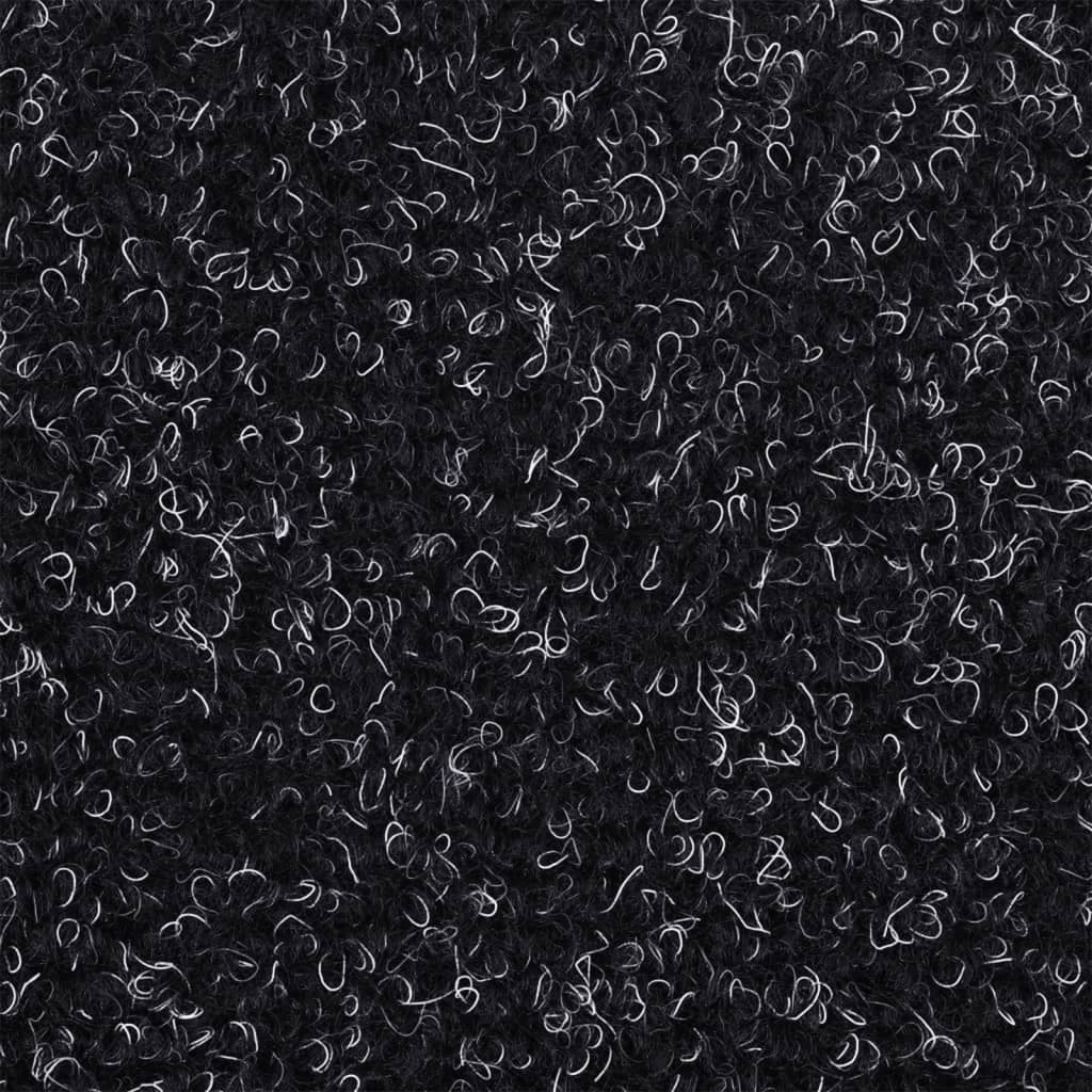 Stair Mats Self-adhesive 15 pcs 56x17x3 cm Black Half Round