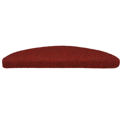 Stair Mats Self-adhesive 15 pcs 56x17x3 cm Bordeaux Red Half Round