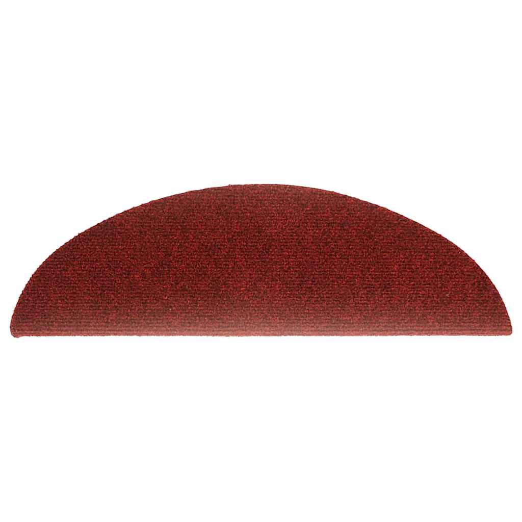 Stair Mats Self-adhesive 15 pcs 56x17x3 cm Bordeaux Red Half Round