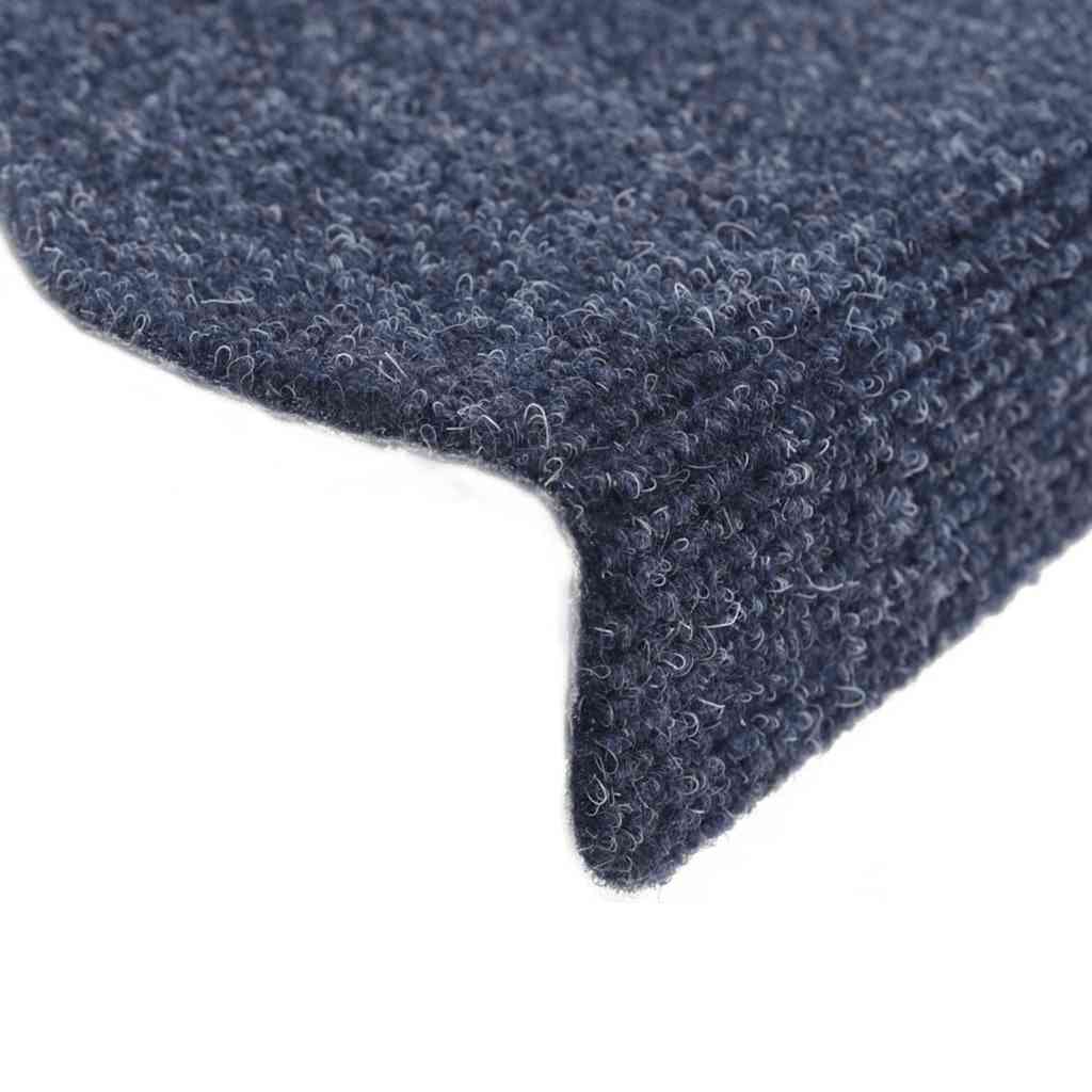 Stair Mats Self-adhesive 15 pcs 56x17x3 cm Blue Half Round