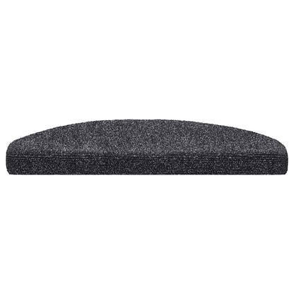 Stair Mats Self-adhesive 15 pcs 65x21x4 cm Dark Grey Half Round Large