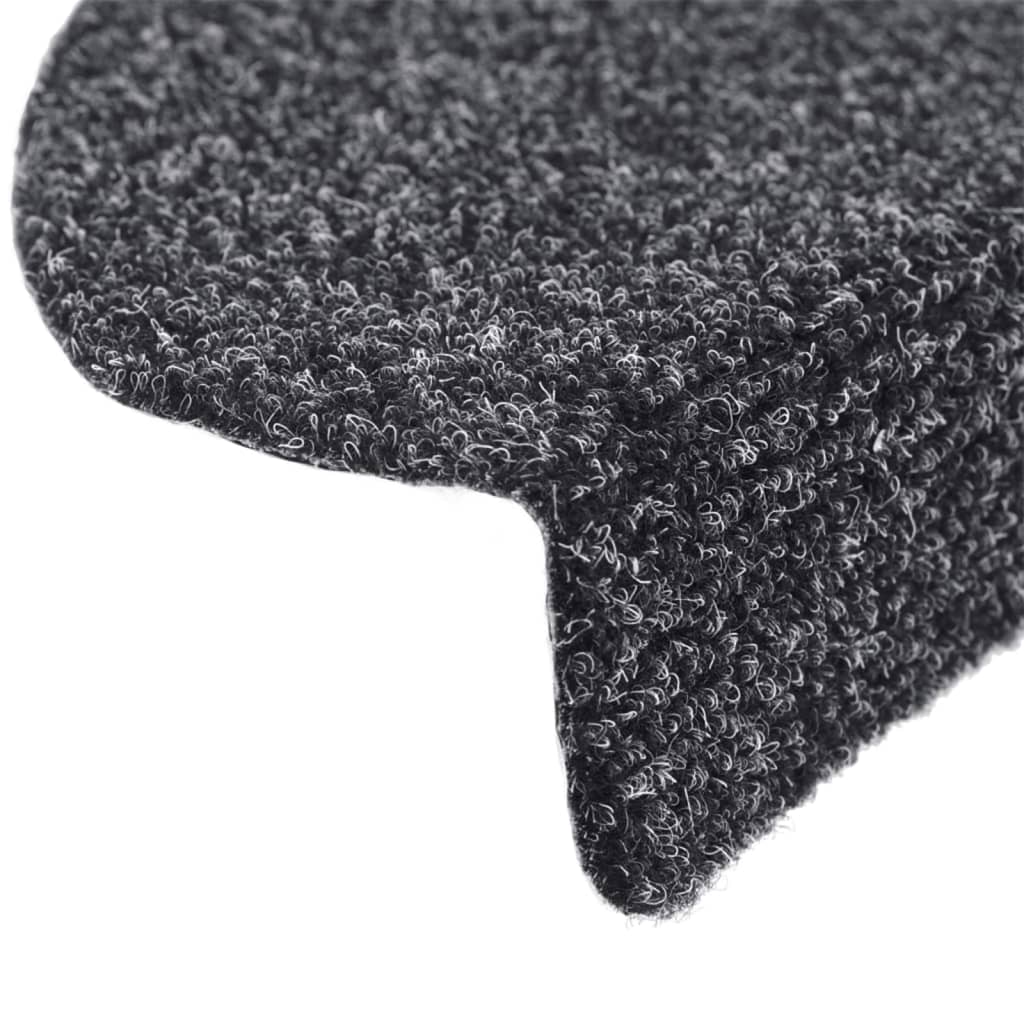 Stair Mats Self-adhesive 15 pcs 65x21x4 cm Dark Grey Half Round Large