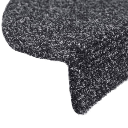 Stair Mats Self-adhesive 15 pcs 65x21x4 cm Dark Grey Half Round Large
