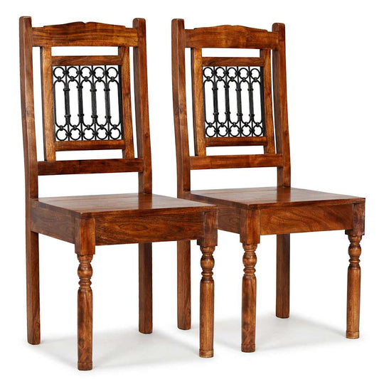 Dining Chairs 2 pcs with Honey-coloured Finish Classic