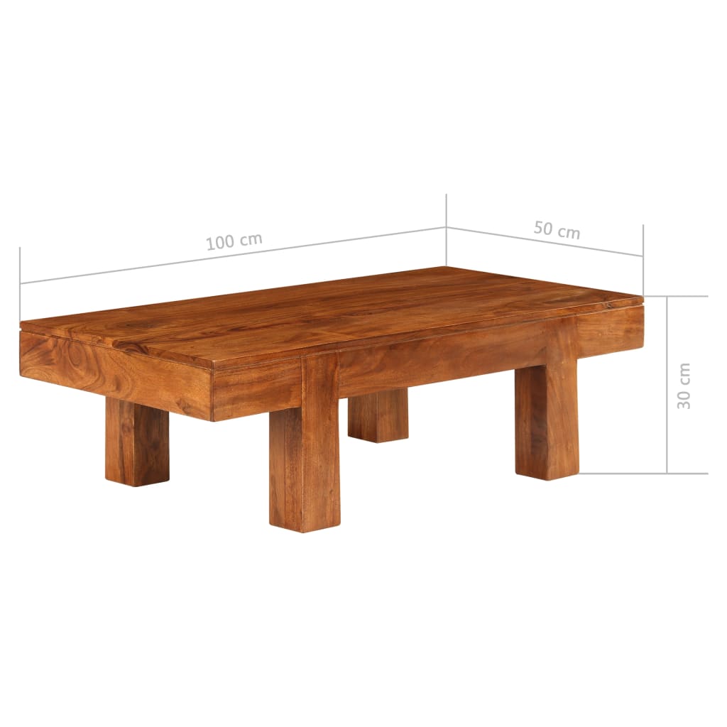 Coffee Table | Honey | Solid Acacia wood | 100 x 50 x 30 cm |  Durable