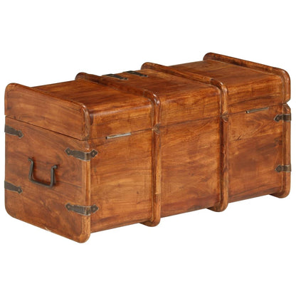 Treasure Chest Set 2 Pieces Solid Acacia Wood Honey Finish