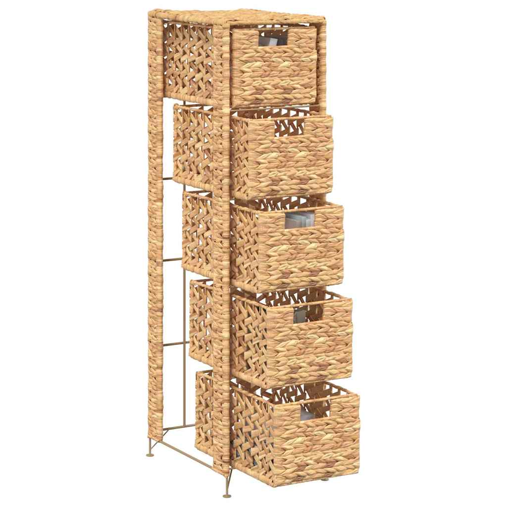 Storage Unit | Brown | Water hyacinth, Metal | Compact | Storage Unit