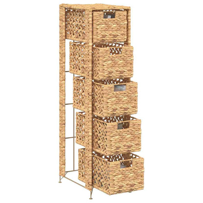 Storage Unit | Brown | Water hyacinth, Metal | Compact | Storage Unit