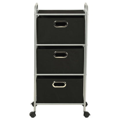 Shelving Unit with 3 Storage Boxes Steel and Non-woven Fabric