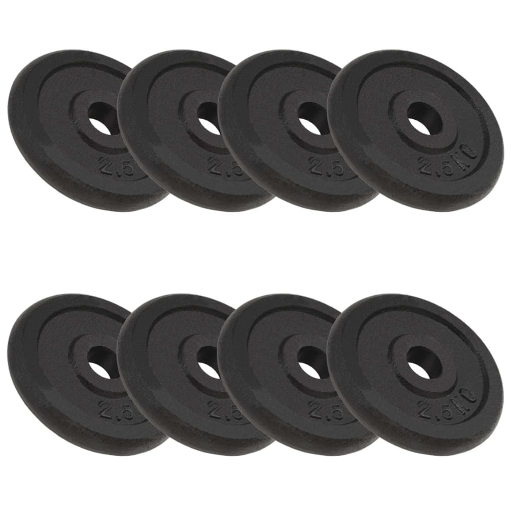 Weight Plates 8 pcs 8x2,5 kg Cast Iron