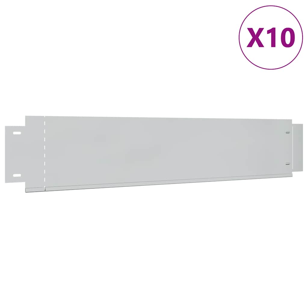 Lawn Fence 10 pcs Galvanised Steel 100x20 cm