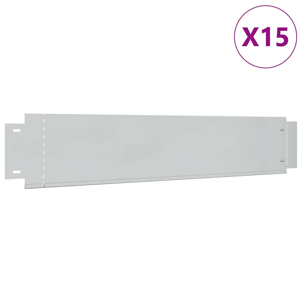 Lawn Fence 15 pcs Galvanised Steel 100x20 cm