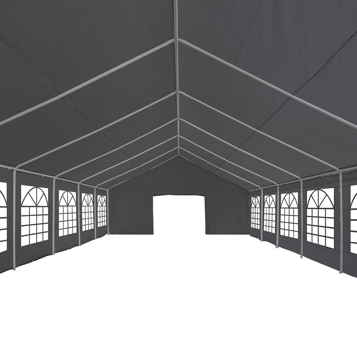 Tent Fabric without Frame Grey 12 x 6 m PE