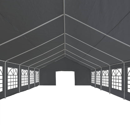 Tent Fabric without Frame Grey 12 x 6 m PE