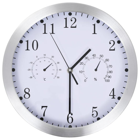 Wall Clock | White | Aluminium, Quartz Movement | 30 cm Diameter | Clock