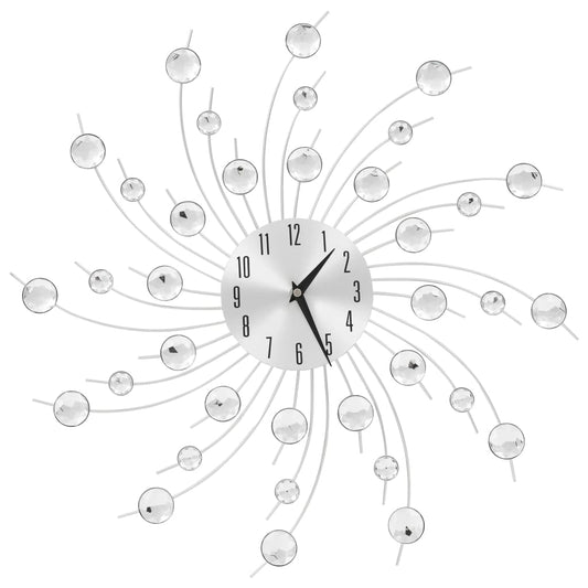 Wall Clock | Silver | Aluminium, Acrylic | Large | Decorative Inlays