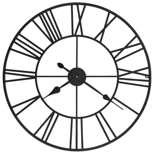 Wall Clock | Black | Metal | XXL | Clock | Wall Clock | Circular