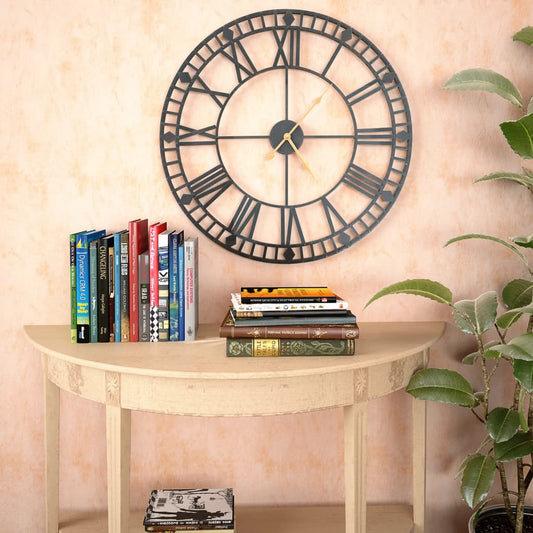 Wall Clock | Black | Metal | 60 cm | Clock | Wall Clock | Circular