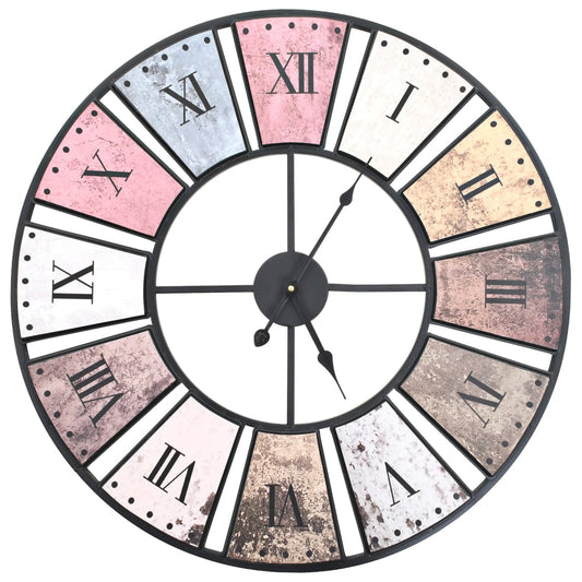 Wall Clock | Multicoloured | Metal, MDF | XXL | Decorative Inlays