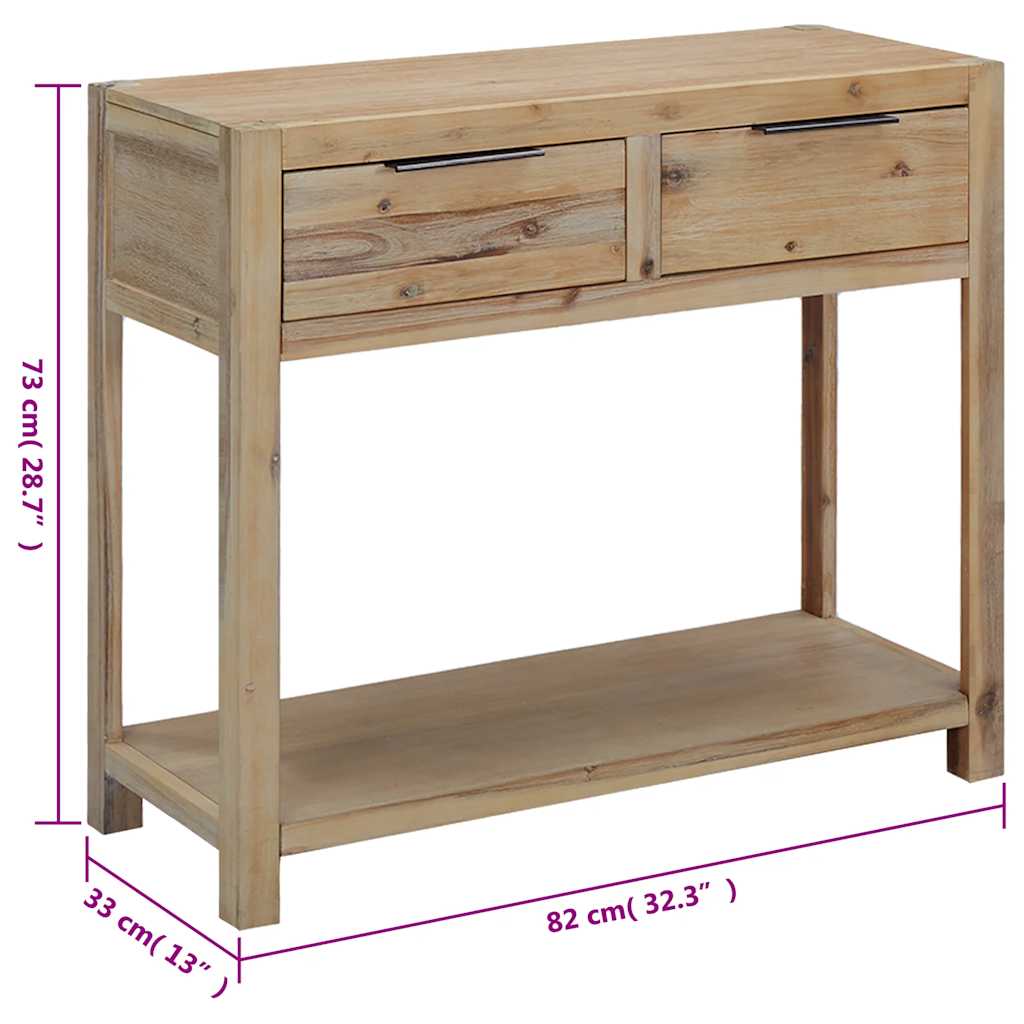 245684 vidaXL Console Table 82x33x73 cm Solid Acacia Wood