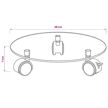 Plant Rollers 2 pcs Tempered Glass 28 cm Round
