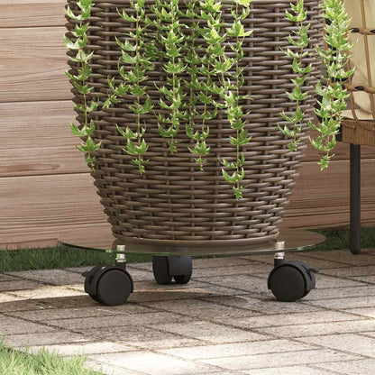 Plant Rollers 2 pcs Tempered Glass 28 cm Round
