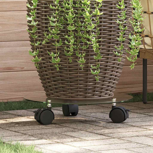 Plant Rollers 2 pcs Tempered Glass 28 cm Round