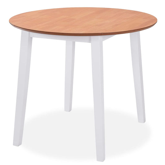 Dining Set 3 Pieces MDF and Rubberwood White