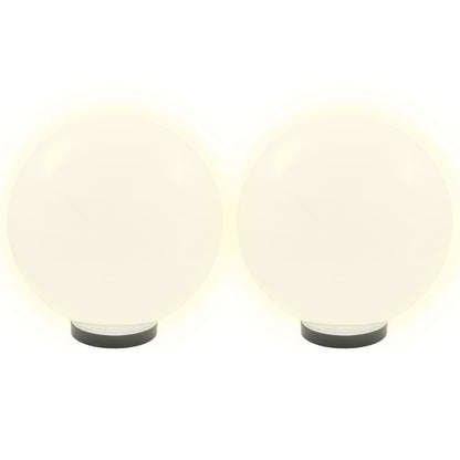 LED Bowl Lamps 2 pcs Spherical 30 cm PMMA