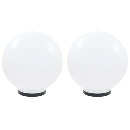 LED Bowl Lamps 2 pcs Spherical 40 cm PMMA