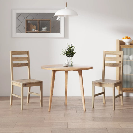Dining Chair | Set of 2 | Brown | Solid Acacia wood | Standard | Durable