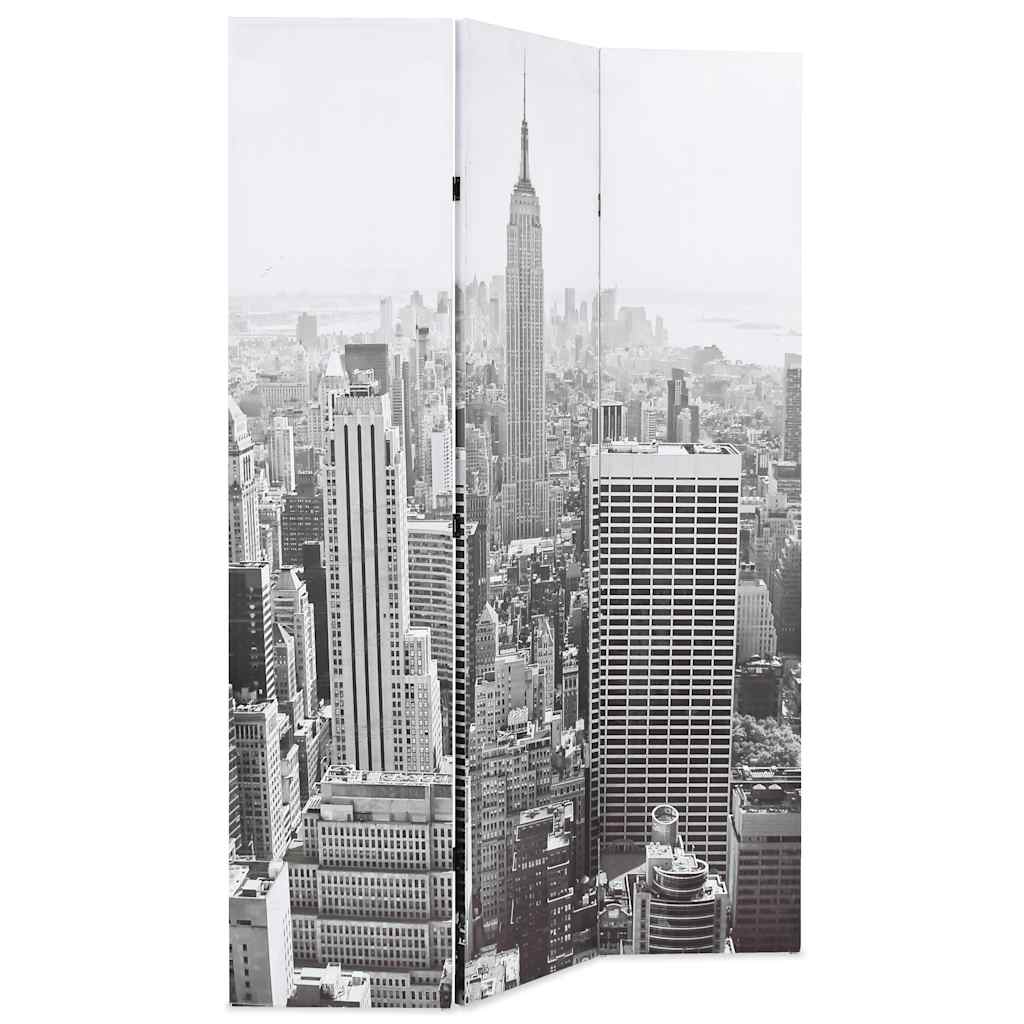 Folding Room Divider 120x170 cm New York by Day Black and White