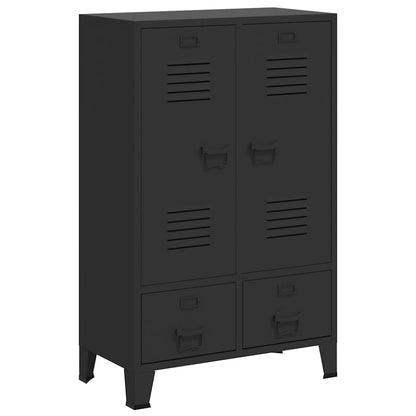 Wardrobe Metal Industrial Style 67x35x107 cm Black