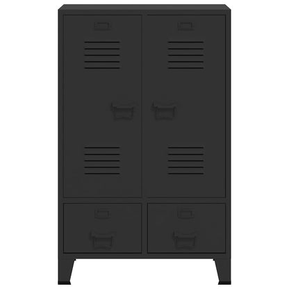 Wardrobe Metal Industrial Style 67x35x107 cm Black