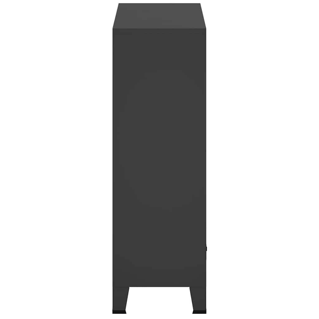 Wardrobe Metal Industrial Style 67x35x107 cm Black