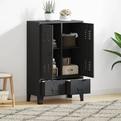 Wardrobe Metal Industrial Style 67x35x107 cm Black