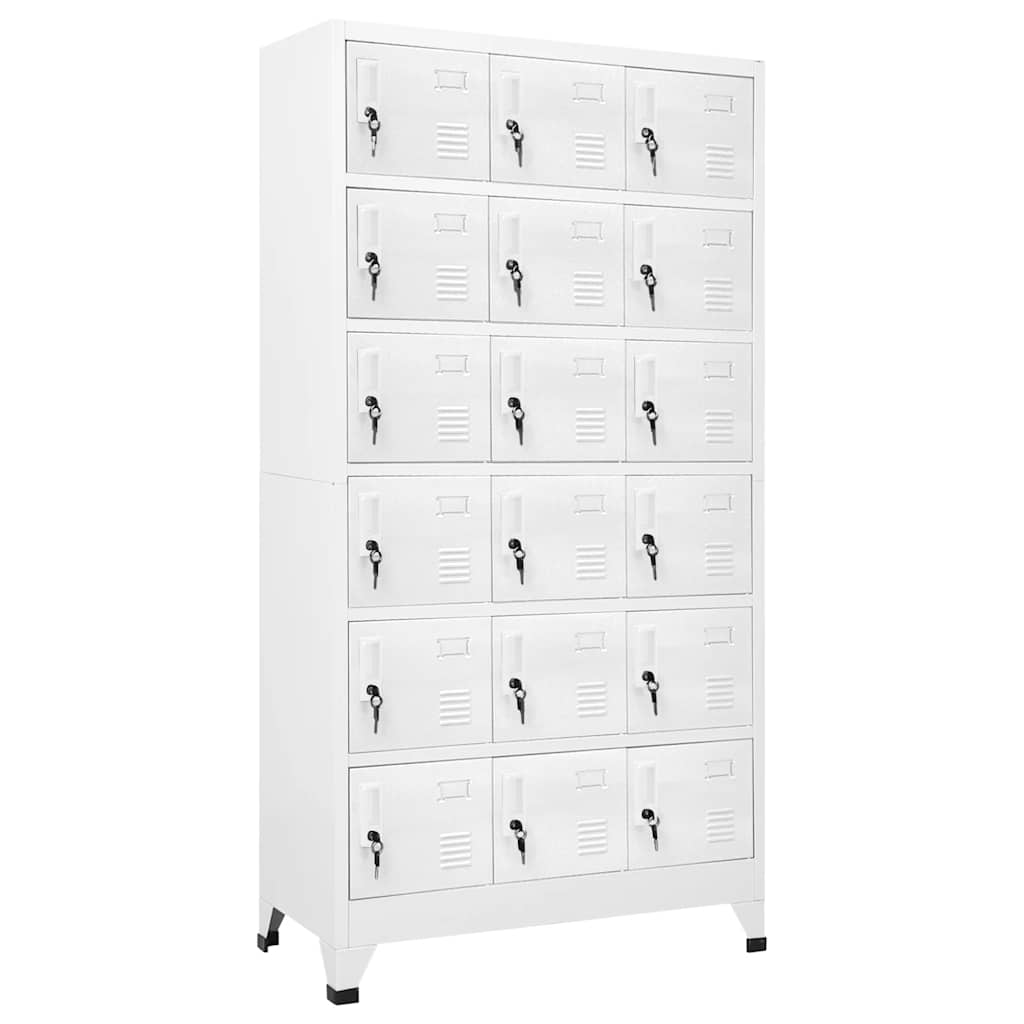 Locker Cabinet with 18 Compartments Metal 90x40x180 cm