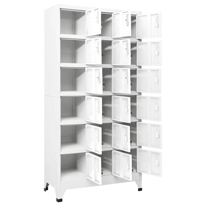 Locker Cabinet with 18 Compartments Metal 90x40x180 cm
